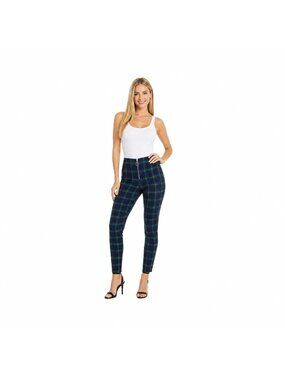 2/$30 ZARA Womens Small Tartan Plaid Skinny Pants With Front Zipper